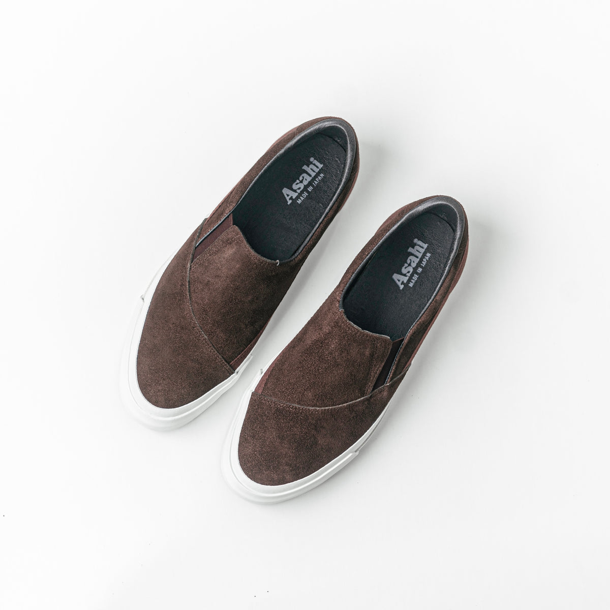 ASAHI SHOES 
BELTED SLIP-ON SUEDE