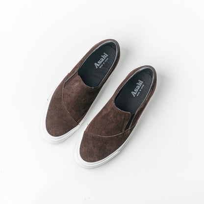 ASAHI SHOES 
BELTED SLIP-ON SUEDE