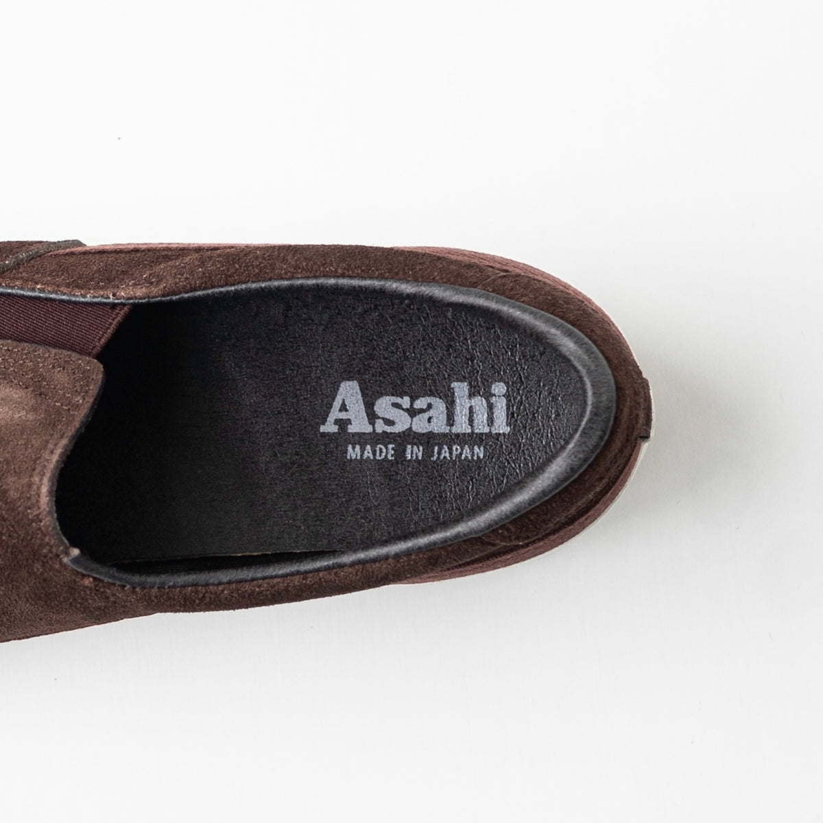 ASAHI SHOES 
BELTED SLIP-ON SUEDE