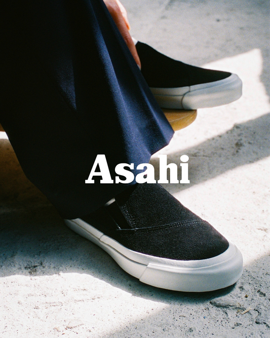 ASAHI SHOES 
BELTED SLIP-ON SUEDE